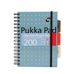 Spirálfüzet A/5 vonalas Pukka Pad Metallic Project Book 100 lap, színregiszter, vegyes szín