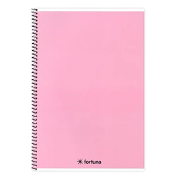 Spirálfüzet A/5 vonalas FORTUNA Monocolor 70 lapos pasztel rózsaszín