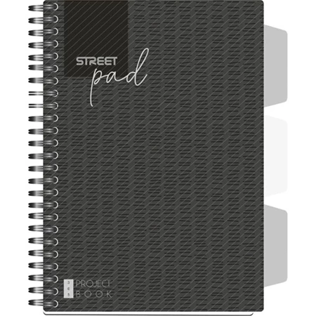 Spirálfüzet A/5 vonalas STREET 100 lapos Pad Black & White Edition fekete