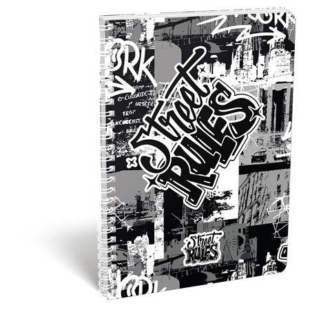 Spirálfüzet A/4 vonalas LIZZYSULI 70 lapos Street Rules