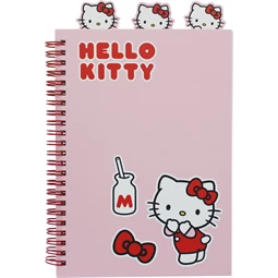 Spirálfüzet A/5 vonalas Hello Kitty figurás elválasztókkal, Pink
