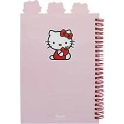 Spirálfüzet A/5 vonalas Hello Kitty figurás elválasztókkal, Pink