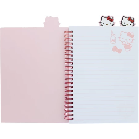 Spirálfüzet A/5 vonalas Hello Kitty figurás elválasztókkal, Pink