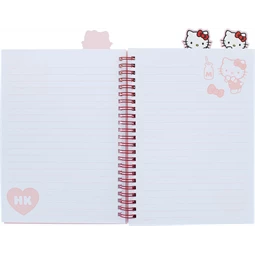 Spirálfüzet A/5 vonalas Hello Kitty figurás elválasztókkal, Pink