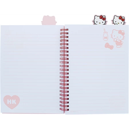 Spirálfüzet A/5 vonalas Hello Kitty figurás elválasztókkal, Pink