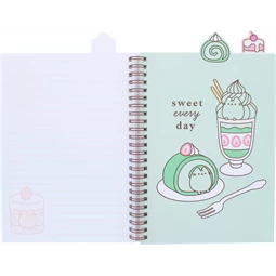 Spirálfüzet A/5 vonalas Pusheen  figurás elválasztókkal, Pink