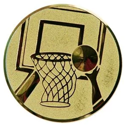 Sport érembetét 25mm kosárlabda palánkkal arany