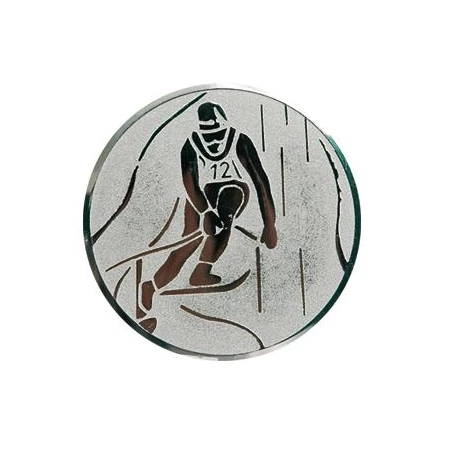 Sport érembetét 25mm sí lesiklás ezüst