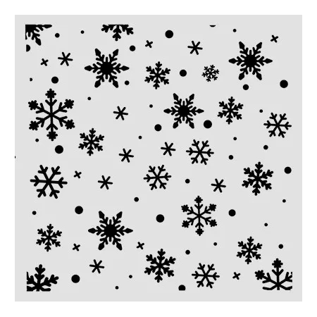 Stencil 12x12cm Christmas snowflakes pattern