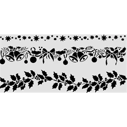 Stencil 12x25cm Christmas borders