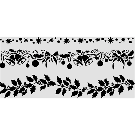 Stencil 12x25cm Christmas borders