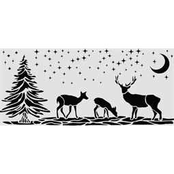 Stencil 12x25cm Christmas deers