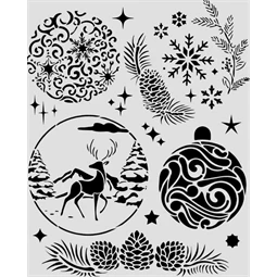 Stencil 20x25cm Christmas balls