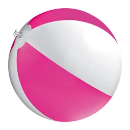 Strandlabda, felfújható, PVC, 26cm átmérő, 6 paneles fehér-rózsaszín