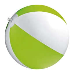 Strandlabda, felfújható, PVC, 26cm átmérő, 6 paneles fehér-világoszöld
