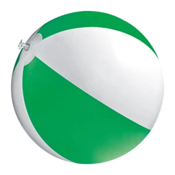 Strandlabda, felfújható, PVC, 26cm átmérő, 6 paneles fehér-zöld
