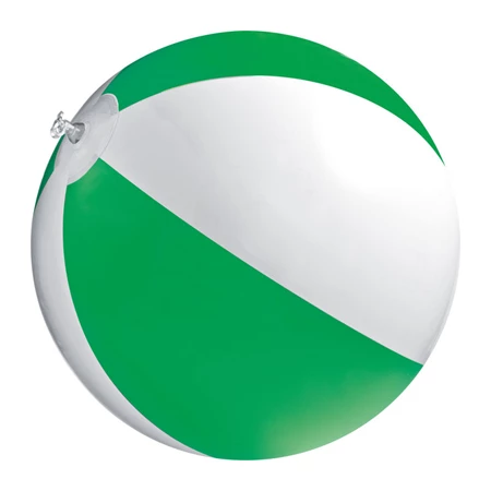 Strandlabda, felfújható, PVC, 26cm átmérő, 6 paneles fehér-zöld