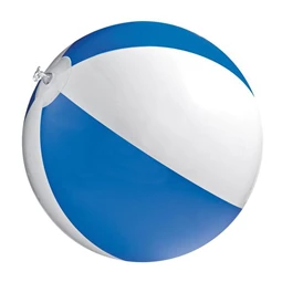 Strandlabda, felfújható, PVC, 26cm átmérő, 6 paneles fehér-kék