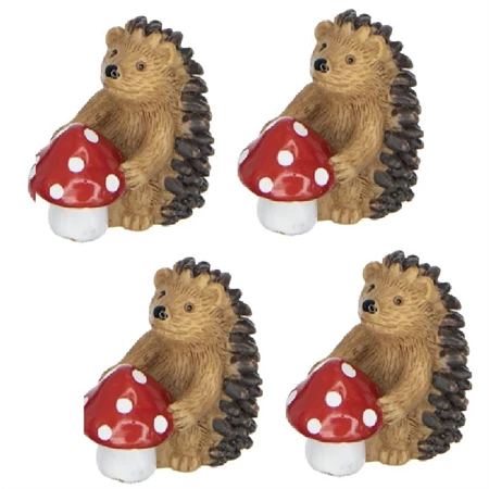 Sün gombával, poly, 2,8x2x2,7 cm, barna, 4db/csomag