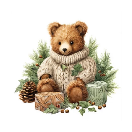 Szalvéta 1db 25x25cm Cuddle Bear, Ölelgető medve