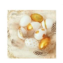 Szalvéta 1db 25x25cm Golden Eggs, Arany tojások