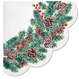 Szalvéta 1db 32cm háromszög Winter Branches, Téli ágak