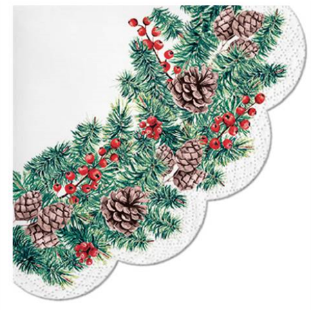 Szalvéta 1db 32cm háromszög Winter Branches, Téli ágak