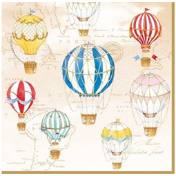 Szalvéta 1db 33x33cm Air ballons, Hőlégballonok