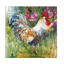 Szalvéta 1db 33x33cm Aquarell Rooster, kakas