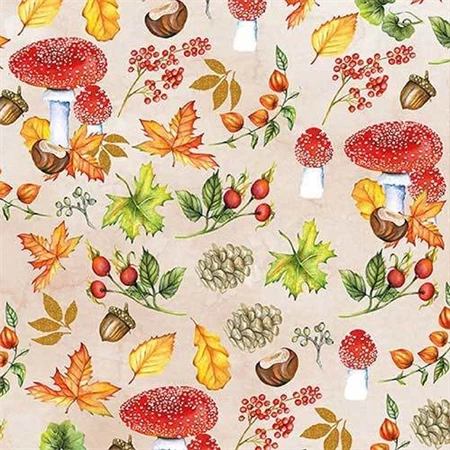 Szalvéta 1db 33x33cm Autumn Pattern, Őszi minta
