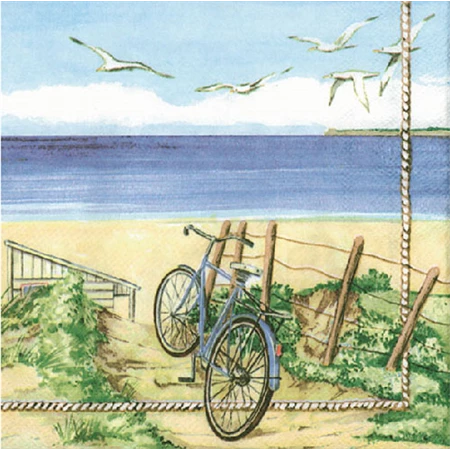 Szalvéta 1db 33x33cm Beach bicycle, Strand kerékpár