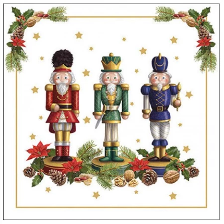 Szalvéta 1db 33x33cm Bearded nutcracker, Szakállas diótörő