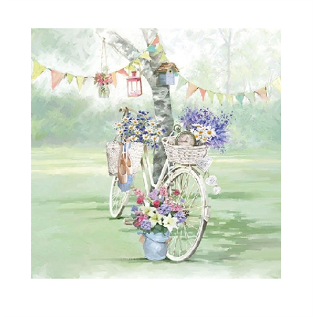 Szalvéta 1db 33x33cm Bike Against Tree, Bicikli a fa mellett