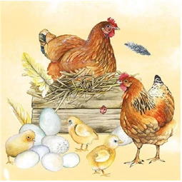 Szalvéta 1db 33x33cm Breeding Chicken, Kotlós Csirke