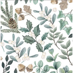 Szalvéta 1db 33x33cm Collection of leaves, Levél gyűjtemény