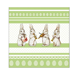 Szalvéta 1db 33x33cm Easter Music Green, Húsvéti zene, zöld