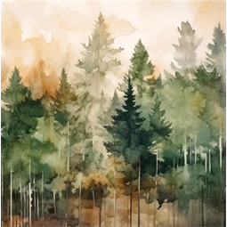 Szalvéta 1db  33x33cm Evergreen trees, örökzöldek