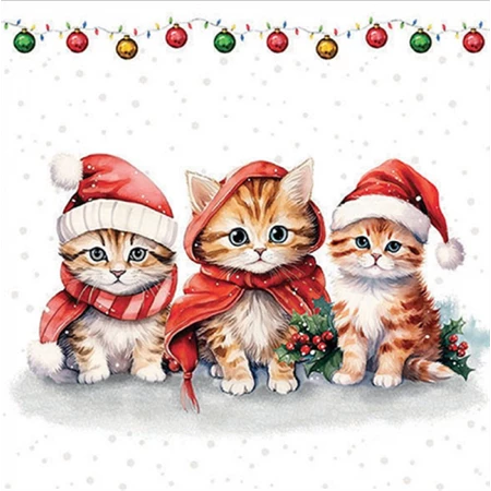 Szalvéta 1db 33x33cm Funny cute Kittens, Aranyos kiscicák