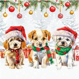 Szalvéta 1db 33x33cm Funny cute Puppys, Aranyos kiskutyák