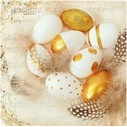 Szalvéta 1db 33x33cm Golden Eggs, Arany tojások
