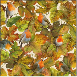 Szalvéta 1db 33x33cm Hidden Robins, Rejtett vörösbegyek