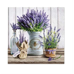 Szalvéta 1db 33x33cm Lavander in Bucket, Levandula vödörben