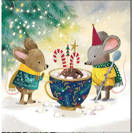 Szalvéta 1db 33x33cm Marshmallow festivity, Mályvacukor fesztivál