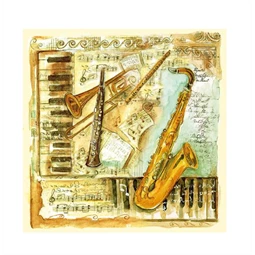 Szalvéta 1db 33x33cm Musical Instruments, Hangszerek