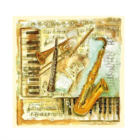 Szalvéta 1db 33x33cm Musical Instruments, Hangszerek