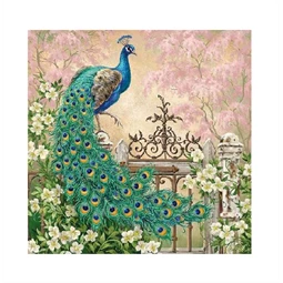 Szalvéta 1db 33x33cm Noble Peacock, Páva elegáns