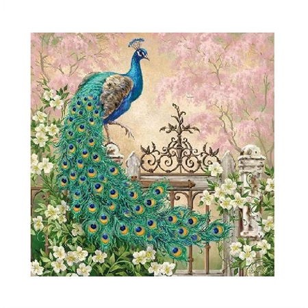 Szalvéta 1db 33x33cm Noble Peacock, Páva elegáns