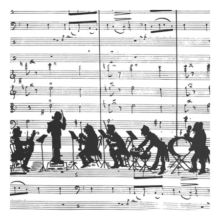 Szalvéta 1db 33x33cm Orchestra, Zenekar sziluett