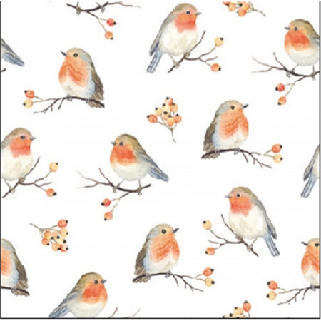 Szalvéta 1db 33x33cm ROBIN FAMILY, Madár család