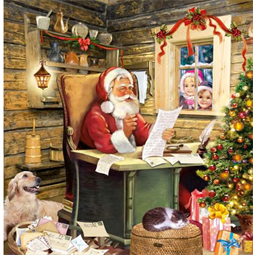 Szalvéta 1db 33x33cm Santa  Mail, Mikulás levele